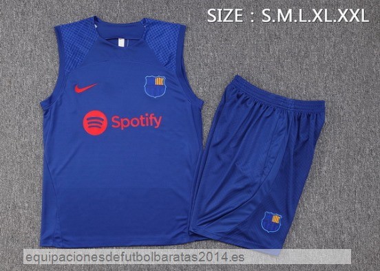 Nuevo Entrenamiento Sin Mangas Conjunto Completo Barcelona 23/24 Azul Baratas